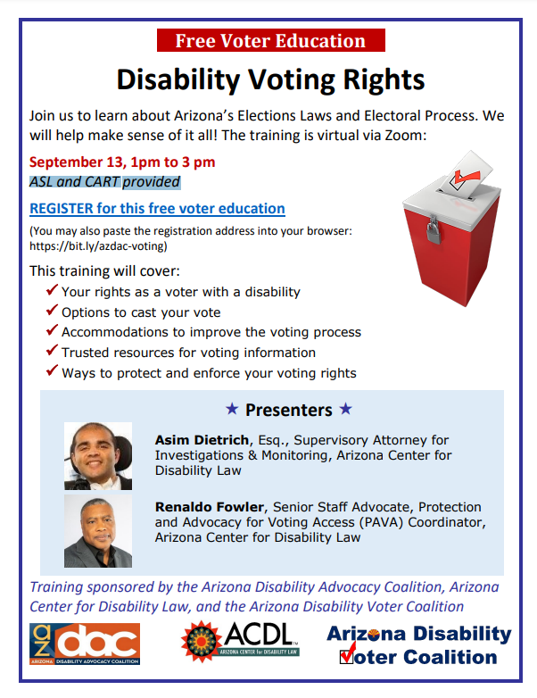 Disability voting rights flier