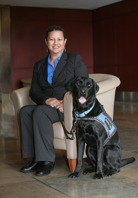 Woman with her service dog