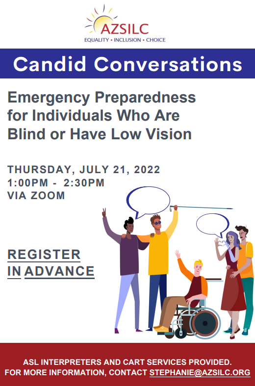 Emergency Preparedness for Individuals Who are Blind or have Low Vision Emergency Preparedness for Individuals Who are Blind or have Low Vision
