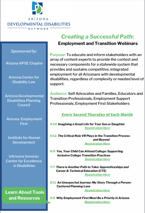 Employment and transition webinar series