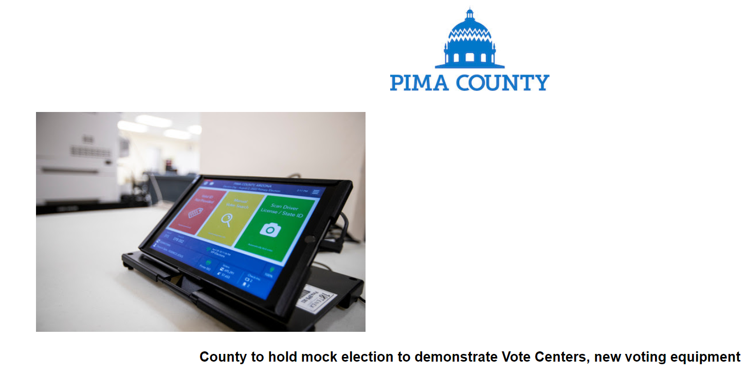 Pima County logo with photo of election device
