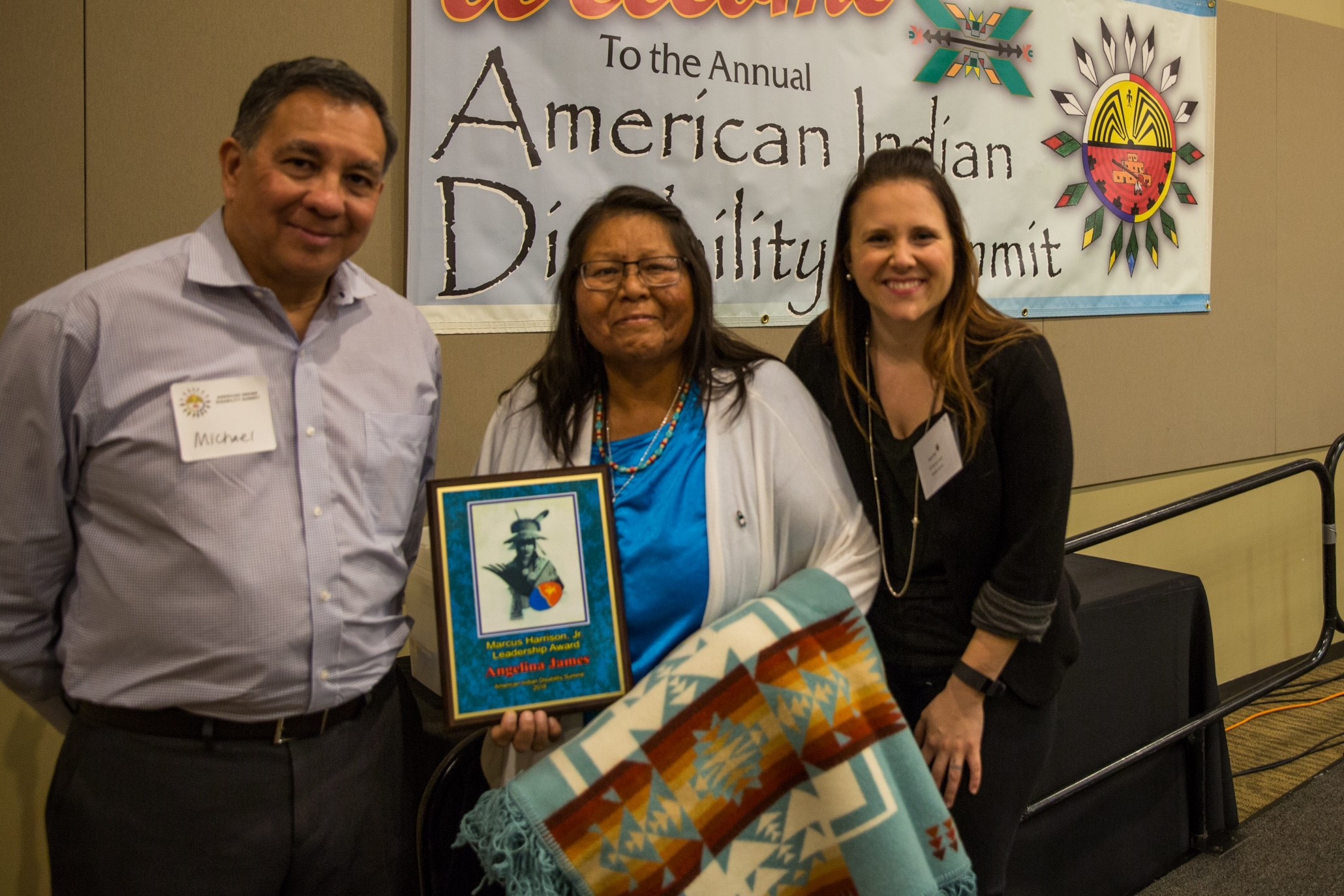 Angie James, Mike Leyva and Sarah Ruf at American Indian Disability Summit