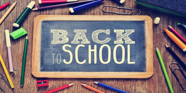 Back to School Back to School written on a blackboard with chalk