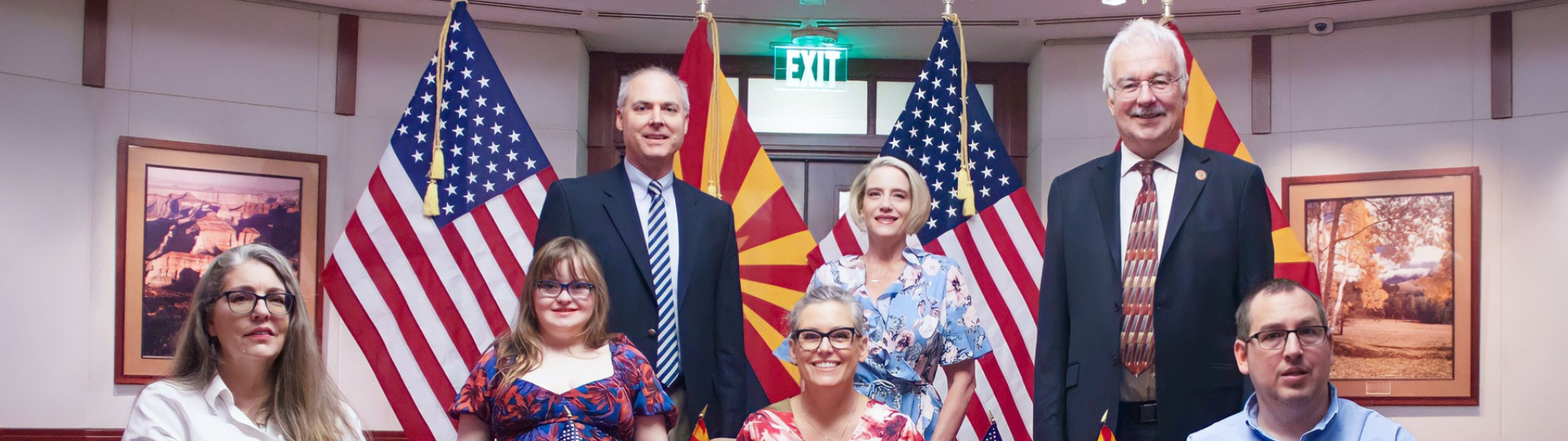 ADDPC director and members pose with Governor Hobbs