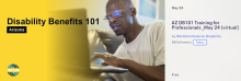 Disability Benefits 101 Arizona black man wearing glasses working on a computer
