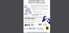 The text says disability rights in Arizona; what you need to know. Image