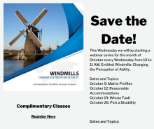 Windmills save the date flyer